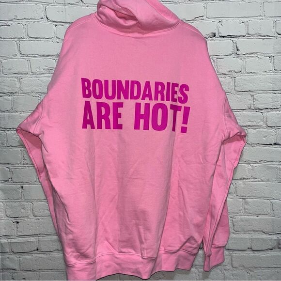 Mayfair Group Boundaries Are Hot Zip Up Hooded Sweatshirt - Picture 2 of 10